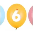 dekoracje na urodziny balony pastelowe cyfra 6 niebieskie zolte rozowe 12 50 szt
