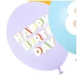dekoracje na urodziny balony pastelowe cyfra 8 happy birthday kolorowe 12 6 szt
