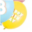 dekoracje na urodziny balony pastelowe cyfra 8 happy birthday kolorowe 12 6 szt
