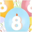 dekoracje na urodziny balony pastelowe cyfra 8 happy birthday kolorowe 12 6 szt
