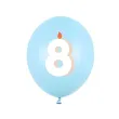 dekoracje na urodziny balony pastelowe cyfra 8 niebieskie zolte rozowe 12 50 szt