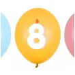 dekoracje na urodziny balony pastelowe cyfra 8 niebieskie zolte rozowe 12 50 szt
