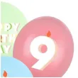 dekoracje na urodziny balony pastelowe cyfra 9 happy birthday kolorowe 12 6 szt