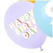 dekoracje na urodziny balony pastelowe cyfra 9 happy birthday kolorowe 12 6 szt