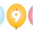 dekoracje na urodziny balony pastelowe cyfra 9 niebieskie zolte rozowe 12 50 szt