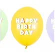 dekoracje na urodziny balony pastelowe happy birrthday fioletowe zielone zolte 12 50 szt