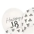 dekoracje na urodziny osiemnastke biale balony liczba 18 kokardki 12 6 szt