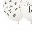 dekoracje na urodziny osiemnastke biale balony liczba 18 kokardki 12 6 szt