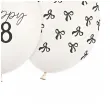dekoracje na urodziny osiemnastke biale balony liczba 18 kokardki 12 6 szt