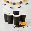 dekoracje stolu na halloween kubeczki papierowe classic czarne 250 ml 6 szt