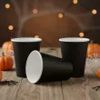 dekoracje stolu na halloween kubeczki papierowe classic czarne 250 ml 6 szt
