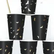 dekoracje stolu na halloween kubeczki papierowe nietoperze czarne 220 ml x6
