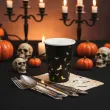 dekoracje stolu na halloween kubeczki papierowe nietoperze czarne 220 ml x6