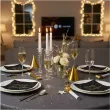 dekoracje stolu na sylwestra nowy rok serwetki happy new year czarne partydeco 33 cm x20
