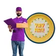dekoracje stolu na urodziny talerzyki papierowe w motywie minionkow 23 cm x6