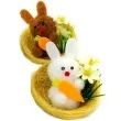 dekoracje zestaw krolik bialy i brazowy w gniazdku aliga 2 sz