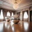 dmuchana kula lustrzana srebrny partydeco 120 cm