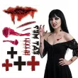 dodatek do stroju makijaz na halloween wodne tatuaze zmywalne krew rany krzyze