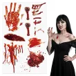 dodatek do stroju makijaz na halloween wodne tatuaze zmywalne krwawa dlon rany krew