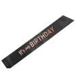 dodatek do stroju na 18 20 30 40 50 60 70 80 90 urodziny szarfa satynowa its my birthday czarny
