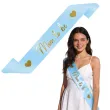 dodatek do stroju na baby shower szarfa mom to be blekitny dla przyszlej mamy 160 cm