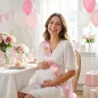 dodatek do stroju na baby shower szarfa przyszla mama rozowy jasny mom to be 160 cm