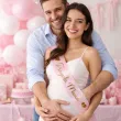 dodatek do stroju na baby shower szarfa przyszla mama rozowy jasny mom to be 160 cm