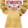 dodatek do stroju na dozynki gminne kotylion starosta bialo czerwony przypinka