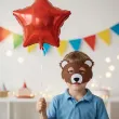 dodatek do stroju na dzien pluszowego misia urodziny maska filcowa niedzwiedz do przedszkola