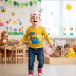 dodatek do stroju na dzien wiosny czapka bocian filcowa dla dzieci do przedszkola szkoly