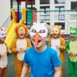 dodatek do stroju na dzien wiosny karnawal maska papierowa bocian do przedszkola szkoly