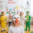 dodatek do stroju na dzien wiosny karnawal maska papierowa bocian do przedszkola szkoly
