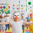 dodatek do stroju na dzien wiosny karnawal maska papierowa bocian do przedszkola szkoly