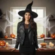 dodatek do stroju na halloween andrzejki karnawal kapelusz czarownicy wiedzmy czarny