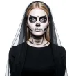dodatek do stroju na halloween biala farbka do twarzy z gabeczka do makijazu