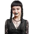 dodatek do stroju na halloween czarna peruka z warkoczami i grzywka wednesday addams cosplay