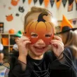 dodatek do stroju na halloween dla dziecka maska papierowa dynia dzien dyni do szkoly przedszkola
