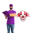 dodatek do stroju na halloween karnawal maska klaun morderca kosciotrup