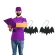 dodatek do stroju na halloween kolczyki akrylowe nietoperze czarne wampirzyca 2 szt