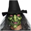 dodatek do stroju na halloween maska lateksowa czarownica wlosy kapelusz karnawal