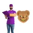 dodatek do stroju na halloween maska pluszowa krwawy niedzwiedz