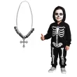 dodatek do stroju na halloween naszyjnik gotycki krzyz czarno srebrny ksiadz zakonnica