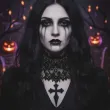 dodatek do stroju na halloween naszyjnik krzyz gotycki czarny ksiadz zakonnica