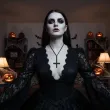 dodatek do stroju na halloween naszyjnik odwrocony krzyz czarny wampir ksiadz cosplay
