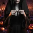 dodatek do stroju na halloween naszyjnik odwrocony krzyz czarny wampir ksiadz cosplay