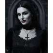 dodatek do stroju na halloween naszyjnik odwrocony krzyz na lancuszku czarny wampir ksiadz