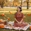 dodatek do stroju na halloween opaska do wlosow dynia ze swiecacymi oczami