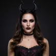dodatek do stroju na halloween opaska na wlosy rogi diablicy czarna sukkub cosplay karnawal