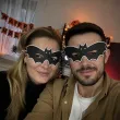 dodatek do stroju na halloween papierowa maska nietoperz czarna akcesoria do kostiumu