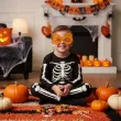 dodatek do stroju na halloween papierowe okulary straszne dynie pomaranczowe 6 szt